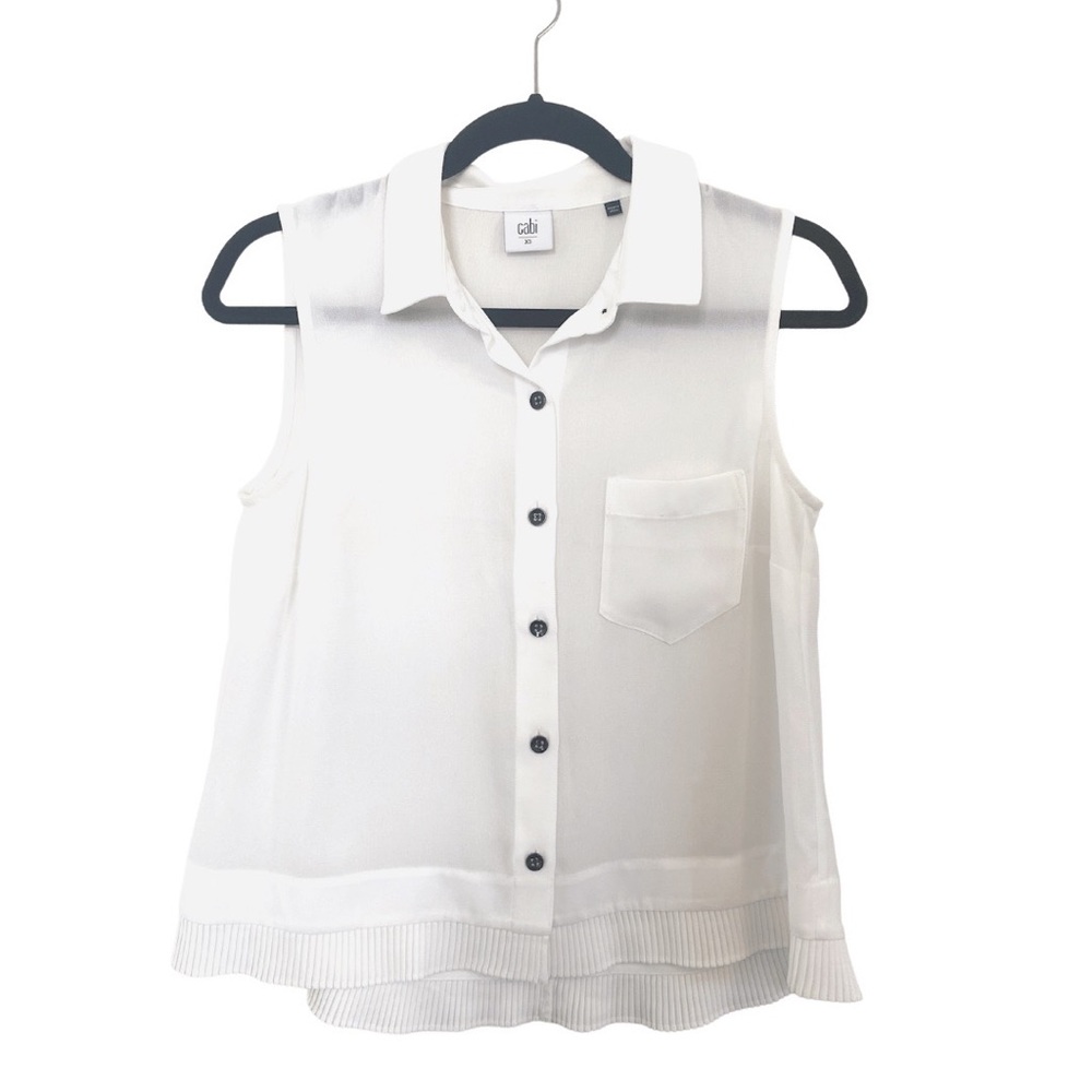 Cabi Pleat Hi-Low Hem Blouse #3439